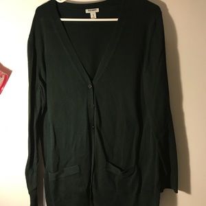 Dark green button up cardigan